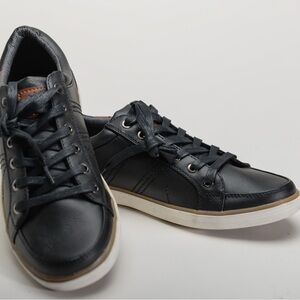 Global Win men’s Black Leather Sneakers